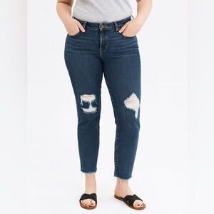 Levi's Blue Cropped Distressed Jeans